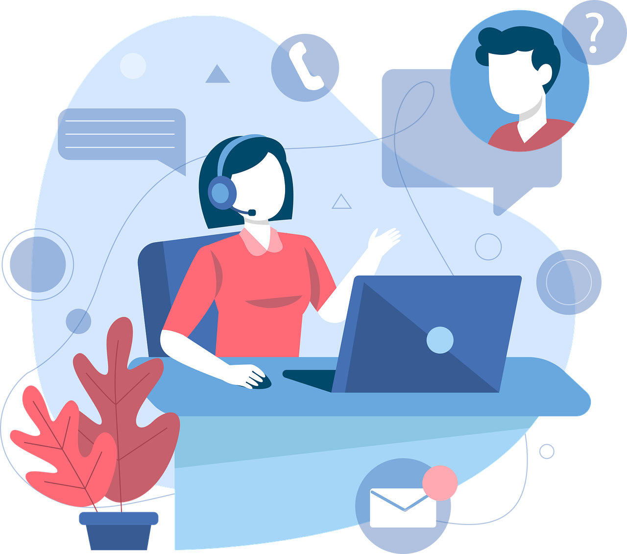 Graphic remote working customer service call - Customer Service Technology Blog Image