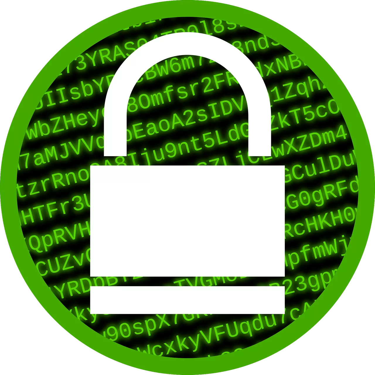 White padlock overtop green code on a black background. Data Breaches Blog post image