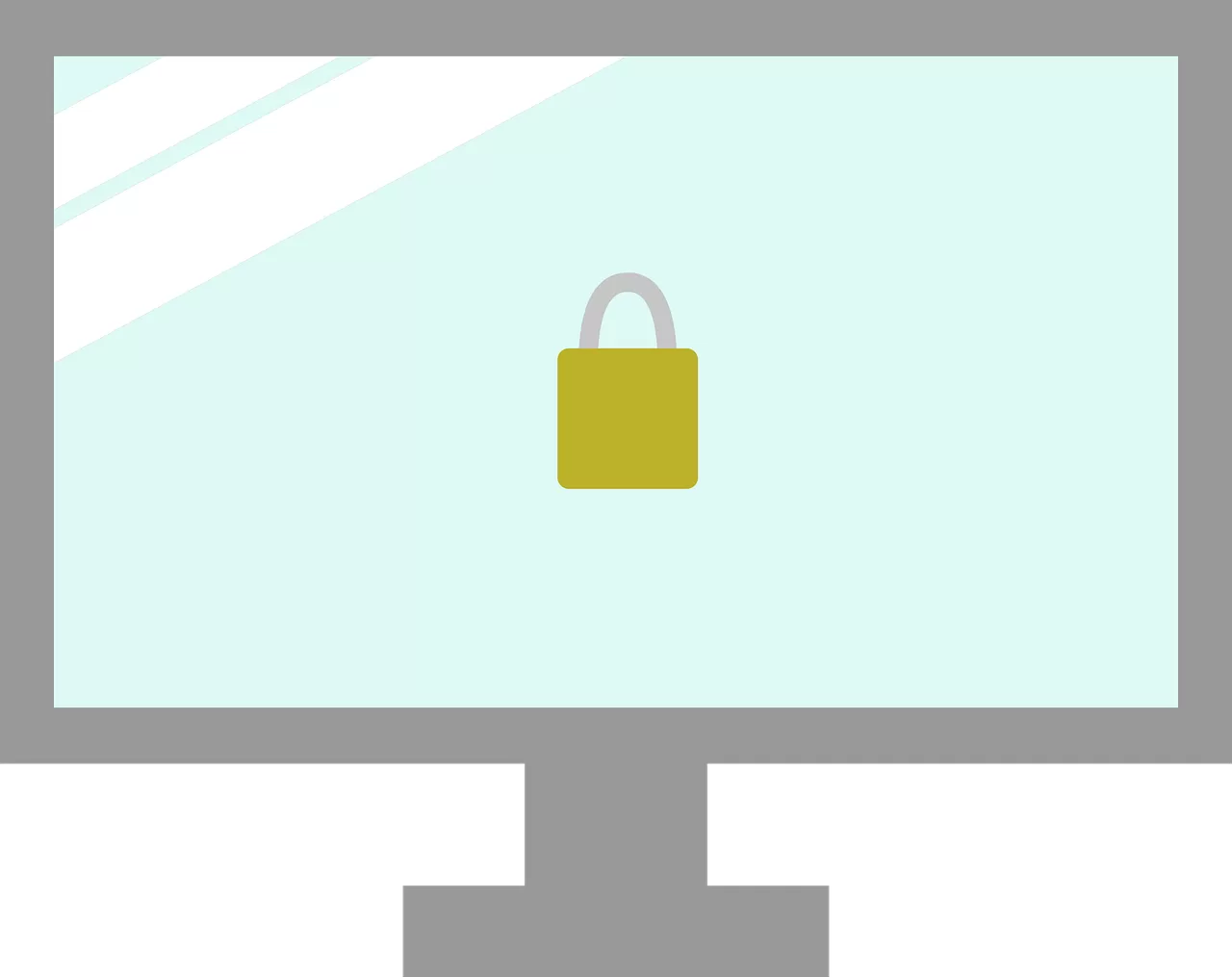 Vector image of a monitor with a padlock in the centre of the screen. For the Event Logging Blog Image