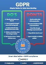 GDPR data handling poster showing how to safely store, share, and delete data.