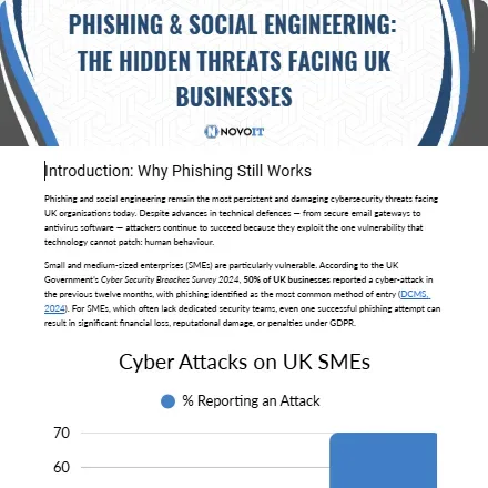 Thumbnail image for Novo IT’s Phishing and Social Engineering white paper detailing modern email threats.